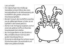 Vorschau - Arbeitsblätter - 10 Lies und Male - Halloween - Seite 1