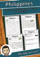 Vorschau - Arbeitsblätter - Philippines – Worksheet: cloze text, listening comprehension and word search - English - Deckblatt