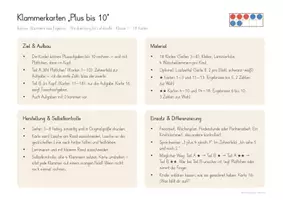 Vorschau - Aufgabenkarten - Klammerkarten Plus bis 10 | Klasse 1 - Seite 1