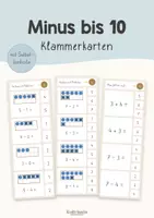 Vorschau - Aufgabenkarten - Klammerkarten Minus bis 10 | Klasse 1 - Deckblatt