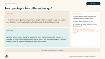 Vorschau - Stundenentwürfe - Writing a Discussion Essay | Englisch Oberstufe | Argumente abwägen & strukturiert diskutieren | 90 Min - Seite 3