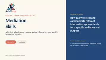 Vorschau - Stundenentwürfe - Mediation Skills | Englisch Oberstufe | Sprachmittlung adressatengerecht & situationsbezogen | 90 Min - Seite 1