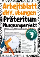 Vorschau - Arbeitsblätter - 🕰️ Präteritum vs. Plusquamperfekt – Vorzeitigkeit, Nachzeitigkeit & Gleichzeitigkeit sicher üben - Deckblatt