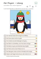 Vorschau - Arbeitsblätter - Lesen und Malen Winter Klasse 3 – Leseförderung Deutsch, Lagewörter, genau lesen | Pinguin, Eisbär, Schlitten, Schneemann, mit Lösungen - Seite 3