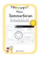 Vorschau - Arbeitsblätter - Meine Sommerferien (Arbeitsblatt und Gesprächsanlass) - Deckblatt