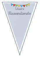 Vorschau - Präsentationen/Tafelbilder - Klassendienste in Wimpelform (blau) - Seite 1