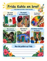 Aperçu - Feuilles d'exercices - Découvre Frida Kahlo : artiste célèbre, autoportrait, couleurs et symboles (10 pages) - Page 1