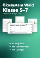 Vorschau - Arbeitsblätter - Ökosystem Wald – Selbstlernheft Biologie Klasse 5–7 mit Lösungen - Deckblatt