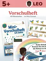 Vorschau - Arbeitsblätter - Vorschulheft ab 5 Jahren – 40 Rätselseiten Schulvorbereitung | Zahlen, Buchstaben, Wahrnehmung | ohne Lesen - Deckblatt