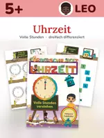 Vorschau - Arbeitsblätter - Uhrzeit lernen – volle Stunden ab 5 Jahren | Vorschule, Klasse 1, Förderschule | dreifach differenziert - Deckblatt