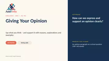 Vorschau - Stundenentwürfe - Giving Your Opinion | Englisch Sek I | Meinung klar formulieren & begründen | 90 Min - Seite 1