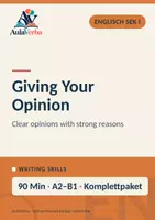 Vorschau - Stundenentwürfe - Giving Your Opinion | Englisch Sek I | Meinung klar formulieren & begründen | 90 Min - Deckblatt