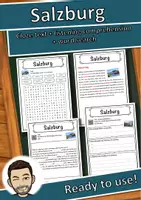 Vorschau - Arbeitsblätter - Salzburg – Worksheet: cloze text, listening comprehension and word search - English - Deckblatt