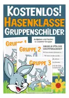 Vorschau - Stationenlernen - Kostenlos Gruppenschilder Hasenklasse - Deckblatt