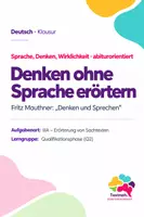 Vorschau - Arbeitsblätter - Klausur Erörterung Q2: Mauthner „Denken und Sprechen“ – Gibt es Denken ohne Sprache - Deckblatt