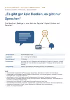 Vorschau - Arbeitsblätter - Klausur Erörterung Q2: Mauthner „Denken und Sprechen“ – Gibt es Denken ohne Sprache - Seite 1