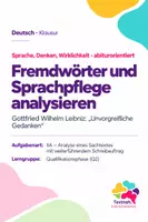 Vorschau - Arbeitsblätter - Klausur Sachtextanalyse Q2: Leibniz „Unvorgreifliche Gedanken“ – Fremdwörter, Sprachpflege, Anglizismen - Deckblatt