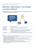 Vorschau - Arbeitsblätter - Klausur Sachtextanalyse Q2: Leibniz „Unvorgreifliche Gedanken“ – Fremdwörter, Sprachpflege, Anglizismen - Seite 1