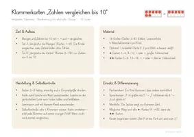 Vorschau - Fördermaterial/Inklusion - Freiarbeit: Klammerkarten „Zahlen vergleichen bis 10“ - Seite 1