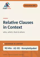 Vorschau - Stundenentwürfe - Relative Clauses in Context | Englisch Sek I | who, which, that & where sicher anwenden | 90 Min - Deckblatt