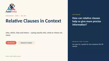 Vorschau - Stundenentwürfe - Relative Clauses in Context | Englisch Sek I | who, which, that & where sicher anwenden | 90 Min - Seite 1