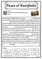 Vorschau - Arbeitsblätter - Peace of Westphalia – Worksheet: cloze text, listening comprehension and word search - English - Seite 1