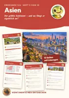 Vorschau - Stundenentwürfe - Asien Erdkunde Klasse 5 6 | Arbeitsheft 13 Seiten mit Lösungen | Karte, Steckbrief, Grenze Europa–Asien | Kontinente neu entdecken 5 - Deckblatt
