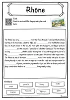 Vorschau - Arbeitsblätter - Rhône – Worksheet: cloze text, listening comprehension and word search - English - Seite 1