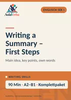 Vorschau - Stundenentwürfe - Writing a Summary – First Steps | Englisch Sek I | Kernaussagen erkennen & knapp zusammenfassen | 90 Min - Deckblatt