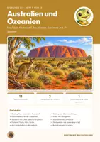 Vorschau - Stundenentwürfe - Australien und Ozeanien Erdkunde Klasse 5 6 | Arbeitsheft 13 Seiten mit Lösungen | Karte, Steckbrief, Insel oder Kontinent | Kontinente neu entdecken 9 - Seite 1