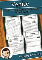 Vorschau - Arbeitsblätter - Venice – Worksheet: cloze text, listening comprehension and word search - English - Deckblatt