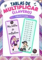 Vista previa - Refuerzo / NEE / Materiales de apoyo - Tablas de multiplicar: Estilo K-pop - Portada