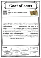 Vorschau - Arbeitsblätter - Coat of arms – Worksheet: cloze text, listening comprehension and word search - English - Seite 1