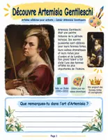 Aperçu - Feuilles d'exercices - Découvre Artemisia Gentileschi : cahier d'art pour enfants, ombre, lumière et portrait (10 pages) - Page de couverture