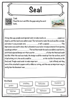 Vorschau - Arbeitsblätter - Seal – Worksheet: cloze text, listening comprehension and word search - English - Seite 1