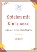 Vorschau - Stationenlernen - Spielen mit Knetmasse Herbst Spiel -& Kopiervorlagen - Deckblatt