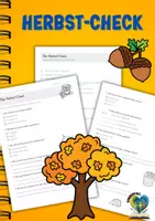 Vorschau - Arbeitsblätter - Herbst Klasse 3/4 – kostenloses Arbeitsblatt mit Lösungen zum „Herbst-Check“ - Deckblatt