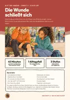 Vorschau - Stundenentwürfe - Blutgerinnung Wundheilung Blutplättchen Biologie Klasse 8 9 | Unterrichtsstunde 14 Seiten mit Lösungen | Blutstillung in Schritten, Fibrin, Schorf, Boarding Pass, Exit-Ticket | Blut und Abwehr 3 - Seite 1