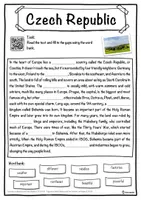 Vorschau - Arbeitsblätter - Czech Republic – Worksheet: cloze text, listening comprehension and word search - English - Seite 1