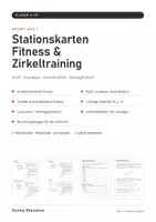 Vorschau - Stationenlernen - Zirkeltraining Stationskarten Fitness Sport Klasse 5–10 – 16 Stationen, 3 fertige Zirkel | Trainingsprotokoll mit Lösungen - Seite 1