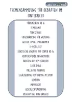 Vorschau - Anderer Materialtyp - Debatte, Erörterung, Stellungnahme – Themensammlung - Deckblatt