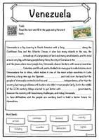 Vorschau - Arbeitsblätter - Venezuela – Worksheet: cloze text, listening comprehension and word search - English - Seite 1