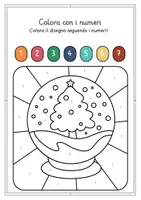 anteprima - Materiale per pittura e bricolage - Natale: colora con i numeri - Pagina 1