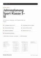 Vorschau - Lehrpläne/Lehrermaterial - Jahresplanung Sport Klasse 5–10 – Stoffverteilung mit 228 Doppelstunden, Ablauf je Woche | Mittelschule, Realschule, Gymnasium - Seite 1