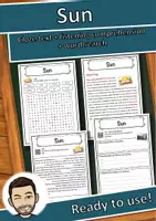 Vorschau - Arbeitsblätter - Sun – Worksheet: cloze text, listening comprehension and word search - English - Deckblatt