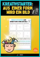 Vorschau - Mal- und Bastelvorlagen - Kreativstarter: Aus einer Form wird ein Bild - Kreative Zeichenübung - Deckblatt