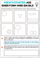 Vorschau - Mal- und Bastelvorlagen - Kreativstarter: Aus einer Form wird ein Bild - Kreative Zeichenübung - Seite 1