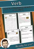 Vorschau - Arbeitsblätter - Verb – Worksheet: cloze text, listening comprehension and word search - English - Deckblatt