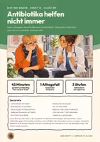 Vorschau - Stundenentwürfe - Antibiotika Resistenz Bakterien Viren Biologie Klasse 8 9 | Unterrichtsstunde 16 Seiten mit Lösungen | Selektion, Simulation, Erkältung, Boarding Pass, Exit-Ticket | Blut und Abwehr 12 - Seite 1