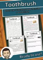 Vorschau - Arbeitsblätter - Toothbrush – Worksheet: cloze text, listening comprehension and word search - English - Deckblatt